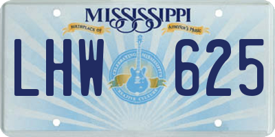 MS license plate LHW625