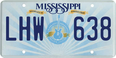 MS license plate LHW638
