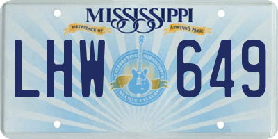 MS license plate LHW649
