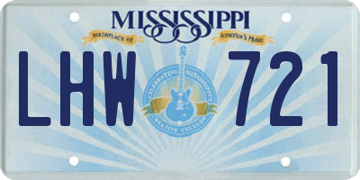 MS license plate LHW721