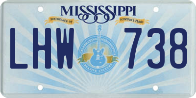 MS license plate LHW738