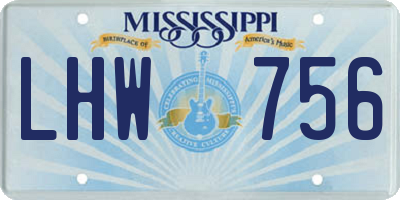 MS license plate LHW756