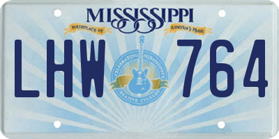 MS license plate LHW764