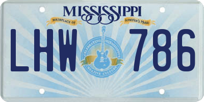 MS license plate LHW786