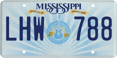MS license plate LHW788