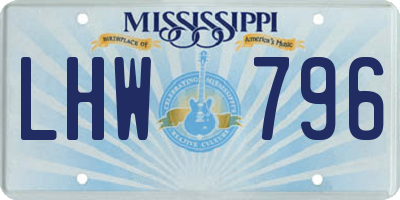 MS license plate LHW796