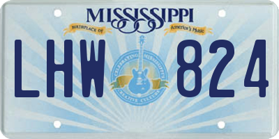 MS license plate LHW824