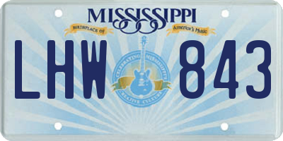MS license plate LHW843