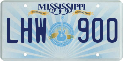 MS license plate LHW900