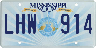 MS license plate LHW914