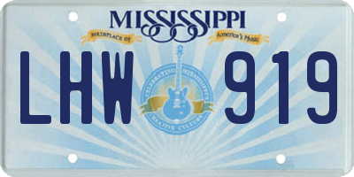 MS license plate LHW919