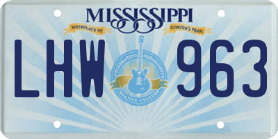 MS license plate LHW963