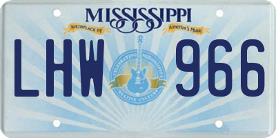 MS license plate LHW966