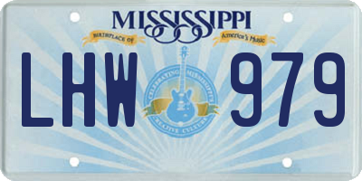 MS license plate LHW979