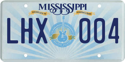 MS license plate LHX004