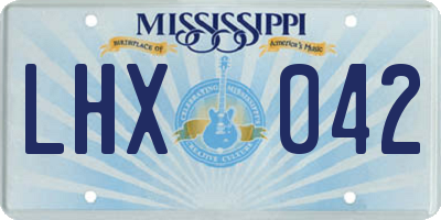 MS license plate LHX042