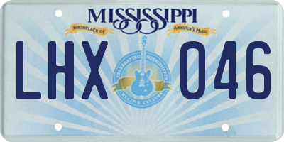 MS license plate LHX046