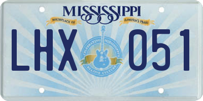 MS license plate LHX051