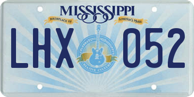 MS license plate LHX052