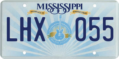 MS license plate LHX055