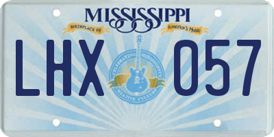 MS license plate LHX057