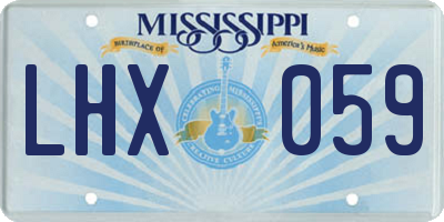 MS license plate LHX059