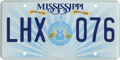 MS license plate LHX076