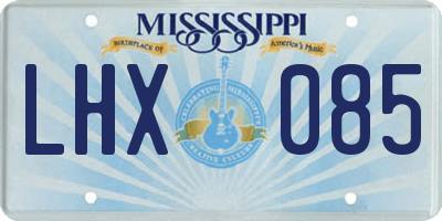 MS license plate LHX085