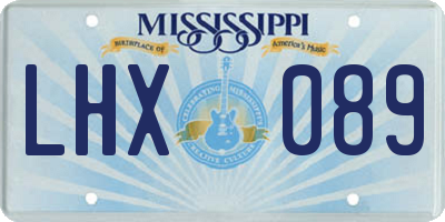 MS license plate LHX089