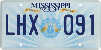 MS license plate LHX091