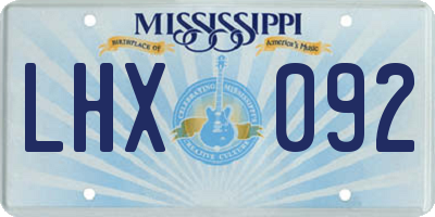 MS license plate LHX092