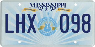 MS license plate LHX098