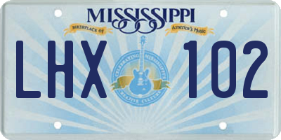MS license plate LHX102