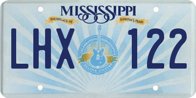 MS license plate LHX122