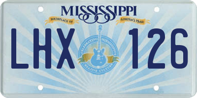 MS license plate LHX126