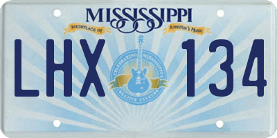 MS license plate LHX134