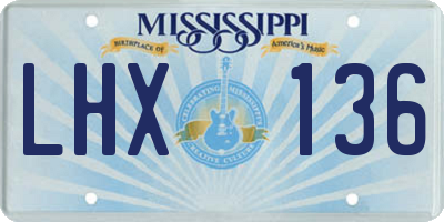 MS license plate LHX136
