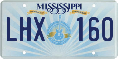 MS license plate LHX160