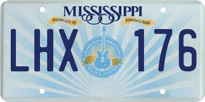 MS license plate LHX176