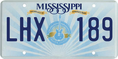 MS license plate LHX189