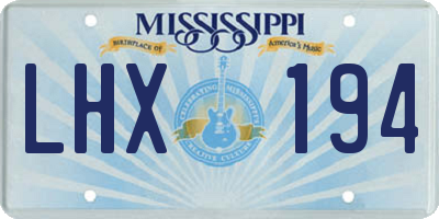 MS license plate LHX194