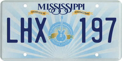 MS license plate LHX197