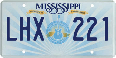 MS license plate LHX221