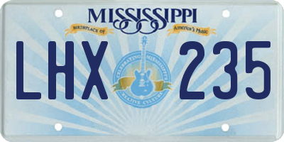 MS license plate LHX235