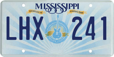 MS license plate LHX241