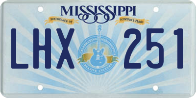 MS license plate LHX251