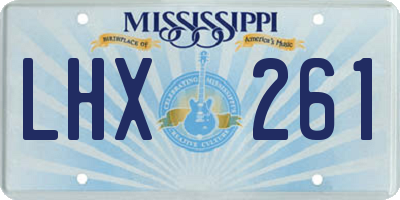 MS license plate LHX261