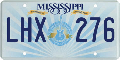 MS license plate LHX276