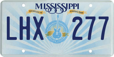 MS license plate LHX277