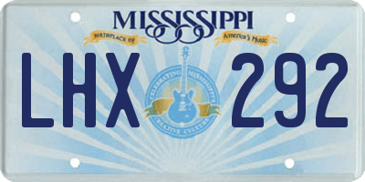 MS license plate LHX292